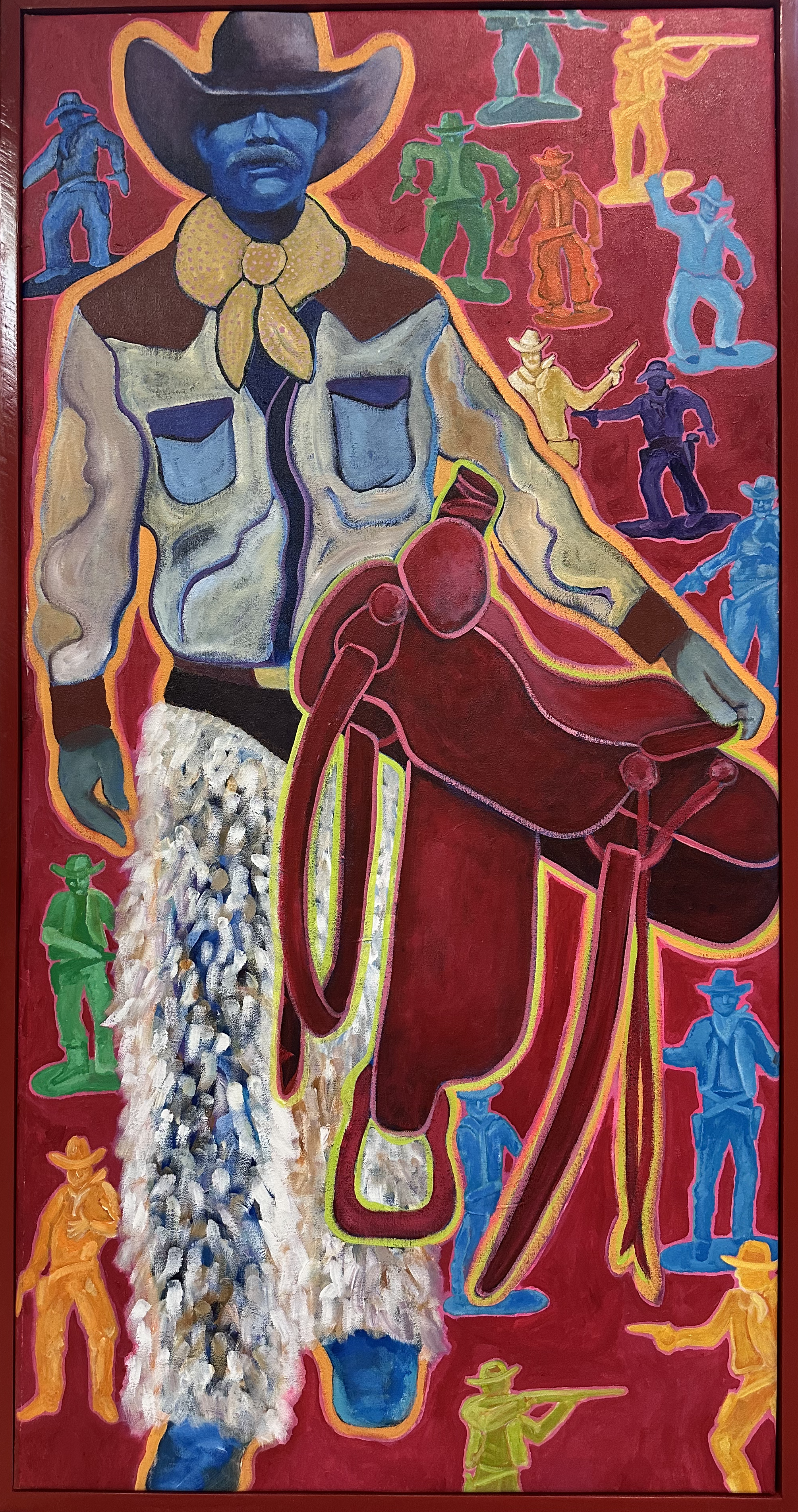 artbyfish | Cowboy and Pals | Gallery Wrap Canvas Original 26x51