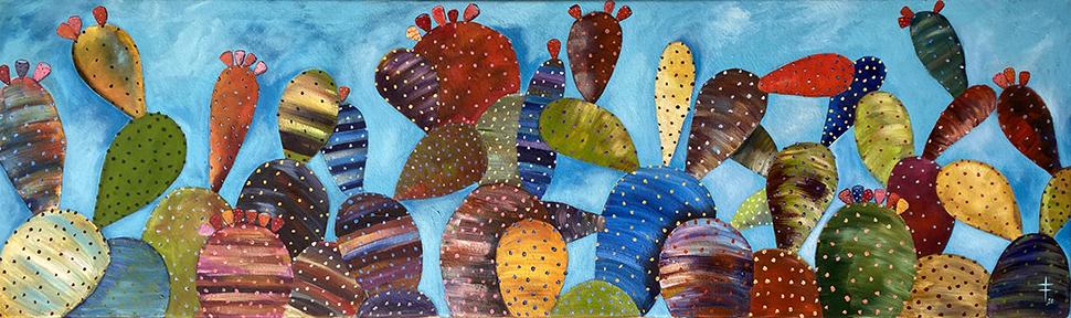 artbyfish | Paddle Cactus | Gallery Wrap Canvas Original 60X18