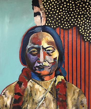 artbyfish | Sitting Bull | Gallery Wrap Canvas Original 28X33