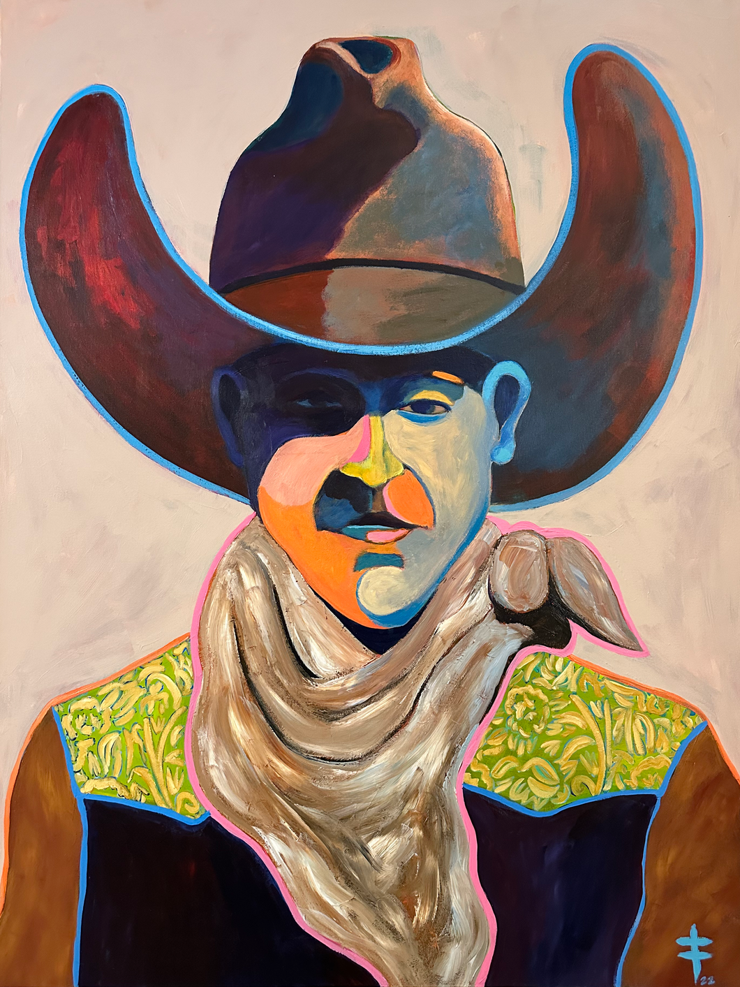 artbyfish | Cowboy | Gallery Wrap Canvas Original 30x40